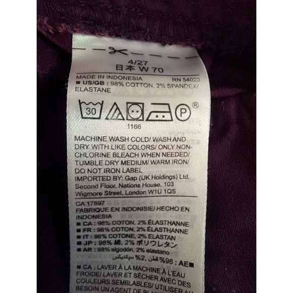 KHAKIS BY GAP 4/27 Girlfriend 5 Inch Shorts Purple Mid-Rise Casual Everyday - Picture 5 of 6